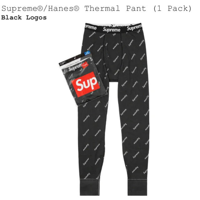 【Ｓサイズ】Supreme Hanes Thermal Pant 黒
