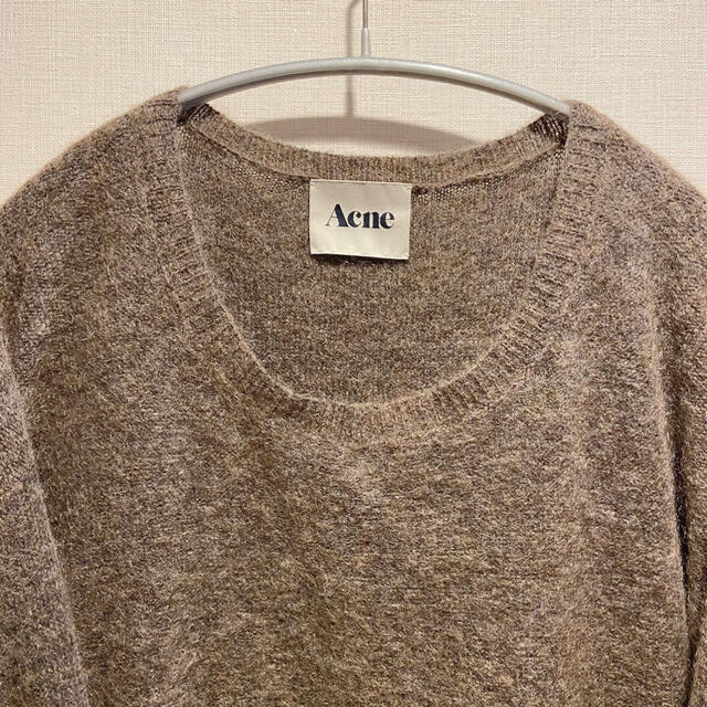 ACNE(アクネ)のacne アクネ　モヘアブレンド　ニットワンピース　ブラウン xs レディースのトップス(ニット/セーター)の商品写真