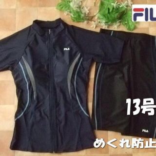 フィラ(FILA)の新品◆FILAフィラ・袖付フィットネス水着・13号Ｌ・ネイビー×紺グレー黒(水着)