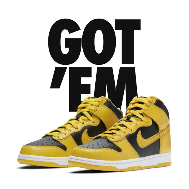 スニーカーnike dunk HIGH varsity maize