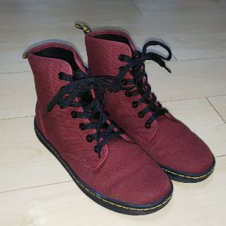 ドクターマーチン(Dr.Martens)のドクターマーチン  ショートブーツ キャンバス チェリーレッド レディース(スニーカー)