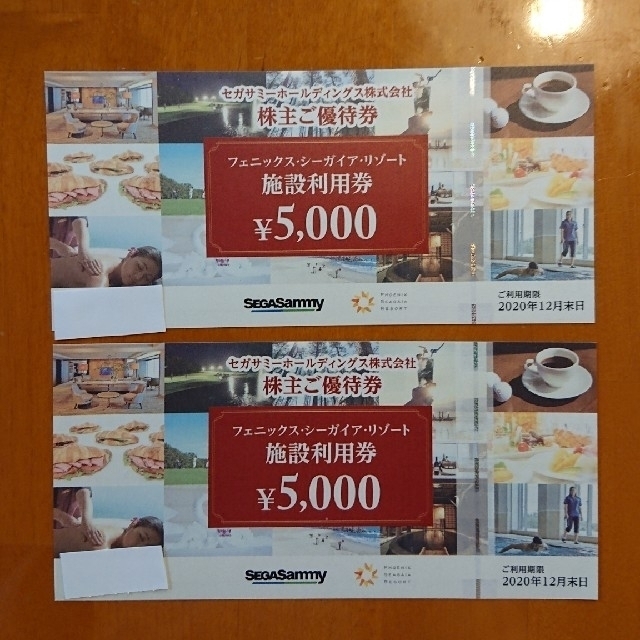 SEGA(セガ)のシーガイア リゾート 施設利用券 10000円分  チケットの優待券/割引券(その他)の商品写真
