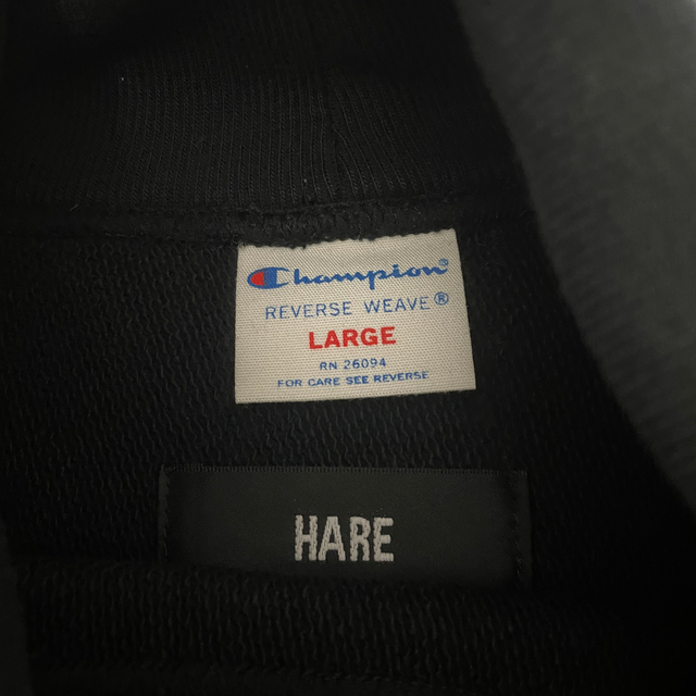 Champion(チャンピオン)のHARE別注　チャンピオン リバースウィーブ　タートルネック 黒 メンズのトップス(スウェット)の商品写真