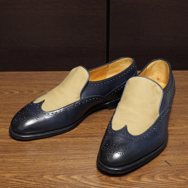 【新品】EDWARD GREEN UK7.5E 202 Falkirk ネイビー