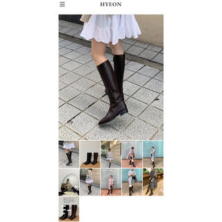 ヘヨン　flat heel long boots / dark brown(ブーツ)