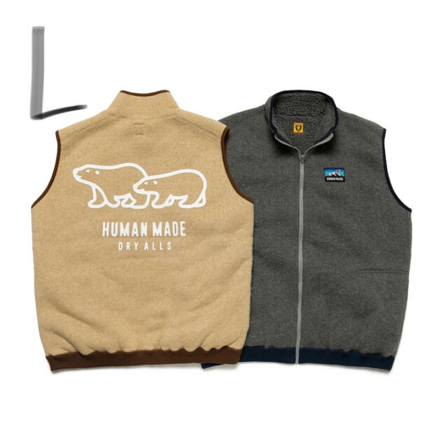 HUMANMADE FLEECE VEST DUCK BEIGE M