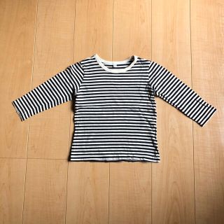 ムジルシリョウヒン(MUJI (無印良品))の無印良品　ボーダーロンT キッズ(Tシャツ/カットソー)