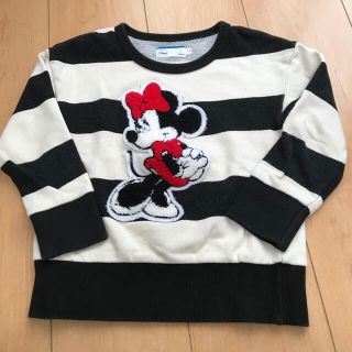 ディズニー(Disney)のミニー　ボーダートレーナー　110㎝(Tシャツ/カットソー)