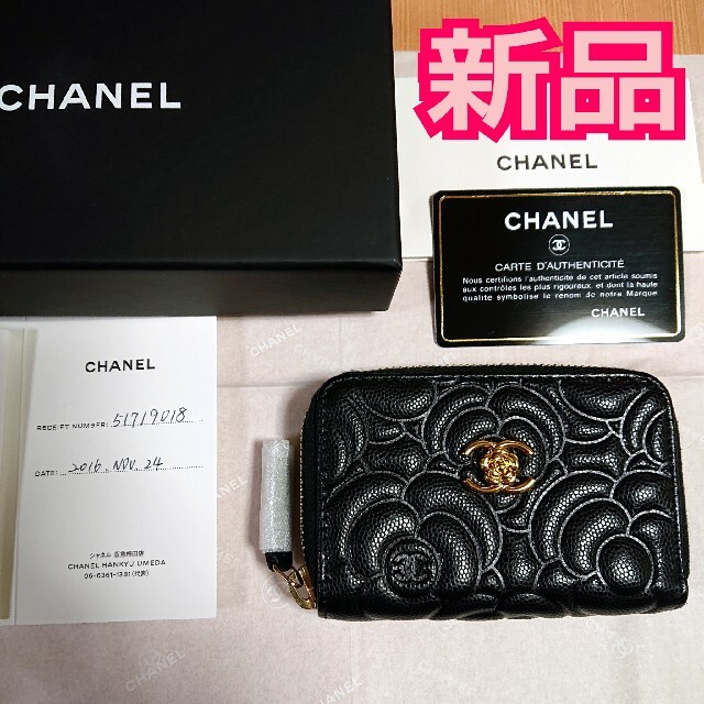 新品☆CHANEL キャビアスキン・カメリア コインケース | フリマアプリ ラクマ