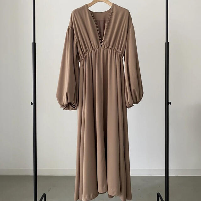 louren front button volume onepiece ブラック