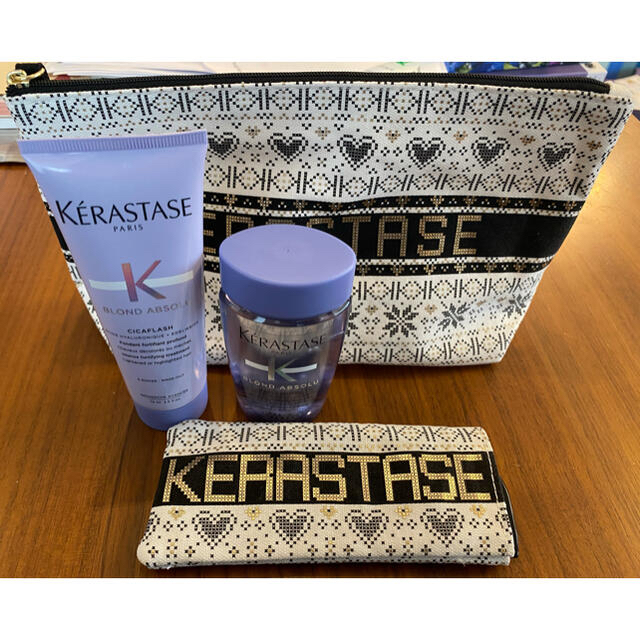 KERASTASE(ケラスターゼ)の値下げ　ケラスターゼ　非売品シャンプートリートメント　ポーチセット コスメ/美容のヘアケア/スタイリング(ヘアケア)の商品写真