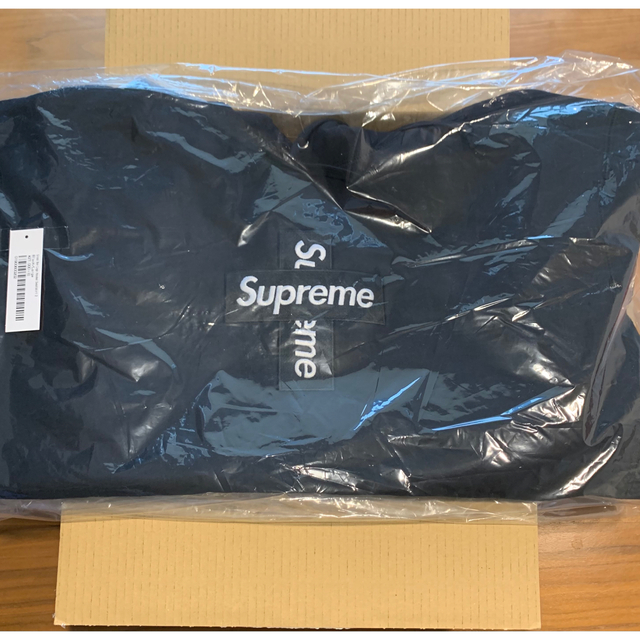 Supreme cross box logo hooded 黒　L
