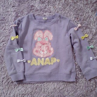 アナップキッズ(ANAP Kids)のANAPKIDS　ウサギ　リボン付きトレーナー(Tシャツ/カットソー)