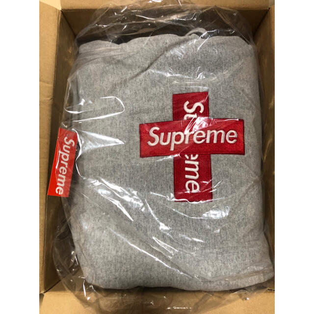 込み 灰 XL Supreme Cross Box Logo Hooded