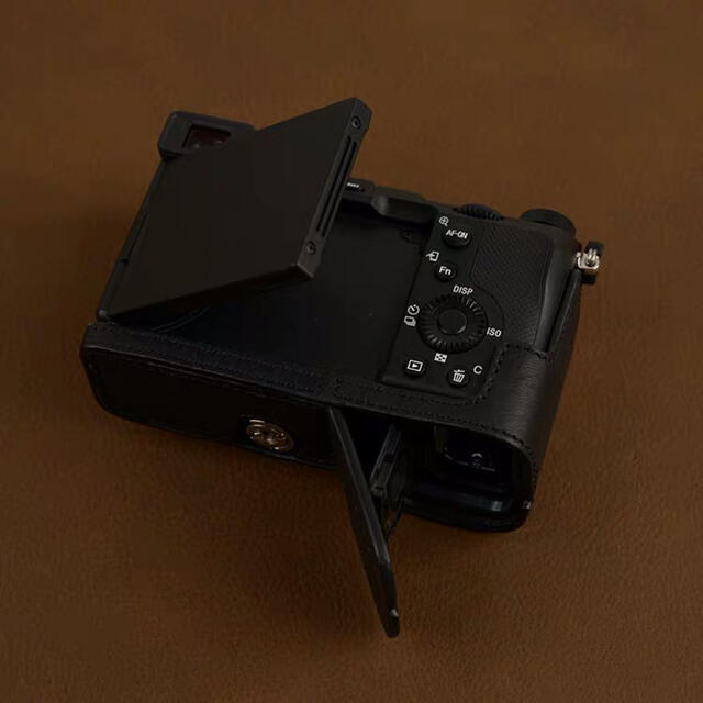 【即納】 カメラケース 本革 SONY ブラック a7c用 ソニー コンパクトデジタルカメラ