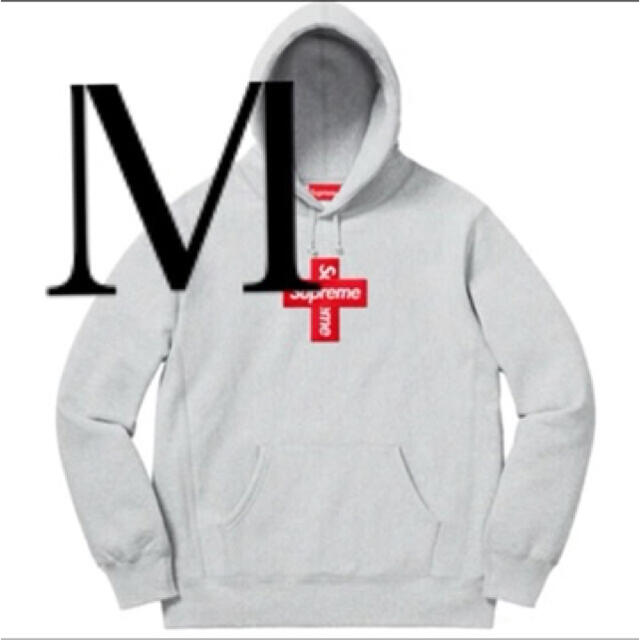 supreme   cross box logo M size grey