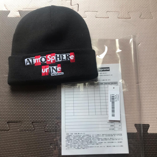 20fw 新品 黒 supreme×anti hero beanie 黒