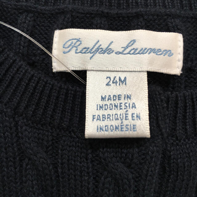 Ralph Lauren(ラルフローレン)の新品！ラルフローレン　カーディガン  2才　24M  ネイビー　紺色　受験　面接 キッズ/ベビー/マタニティのキッズ服女の子用(90cm~)(カーディガン)の商品写真