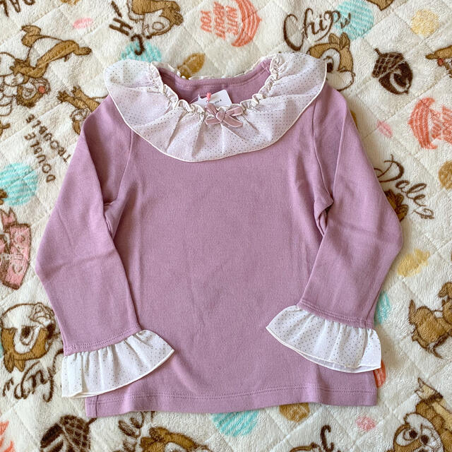 Shirley Temple(シャーリーテンプル)のシャーリーテンプル🎀ドットフリルカットソー 110 キッズ/ベビー/マタニティのキッズ服女の子用(90cm~)(Tシャツ/カットソー)の商品写真