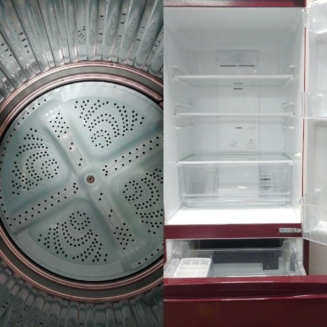 fancy zoe 様専用　冷蔵庫　ワインレッド　洗濯機　ピンク　 スマホ/家電/カメラの生活家電(冷蔵庫)の商品写真