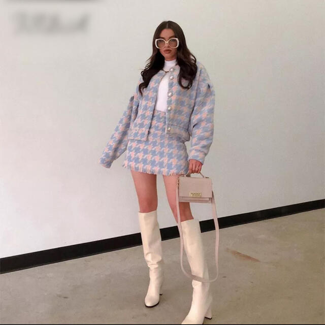ZARA 千鳥柄 セットアップ