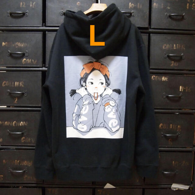 パーカーover print pop art hoodie パーカー　L