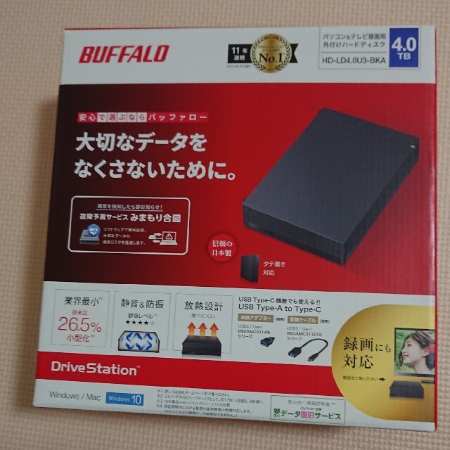 新品‼️バッファロー 外付けハードディスク 4TB