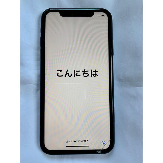 Apple(アップル)の画面割れ iPhone XR 128GB ブラック シムロック解除済み スマホ/家電/カメラのスマートフォン/携帯電話(スマートフォン本体)の商品写真