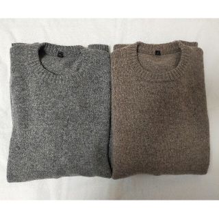 ムジルシリョウヒン(MUJI (無印良品))のメンズ無印ニット色違い2枚セット　ウール100%(ニット/セーター)