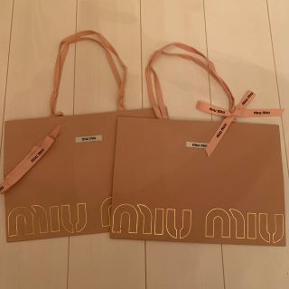 ミュウミュウ(miumiu)のミュウミュウ　ショップ袋 2枚　リボン付き(ショップ袋)