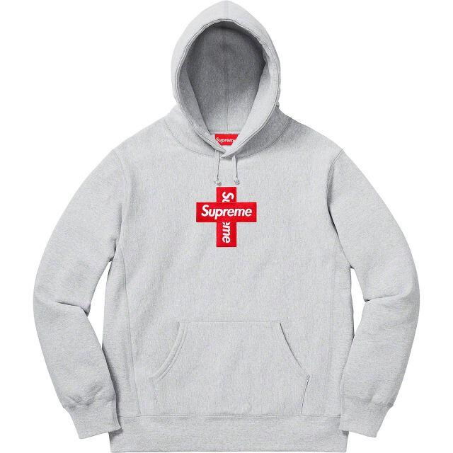 Mサイズ Supreme Cross Box Logo Hooded Grey未開封未使用タグ付き購入先