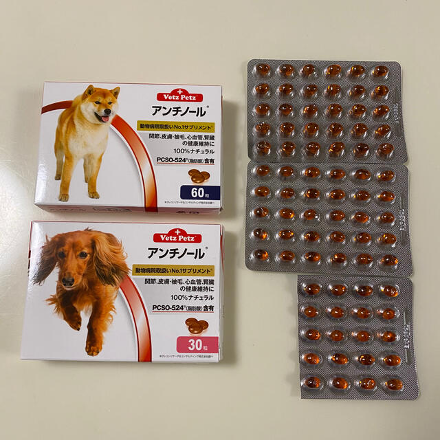 アンチノール　犬用　60粒×1箱　30粒×1箱　開封済80粒