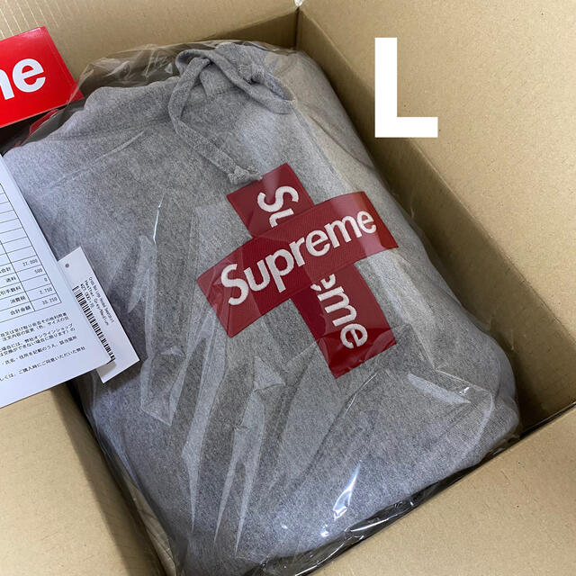 【L】Supreme Cross Box Logo Hooded Sweat