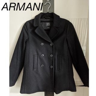 アルマーニエクスチェンジ(ARMANI EXCHANGE)のアルマーニ Pコート ピーコート レディース  XS 春 冬 黒 ブラック 上着(ピーコート)