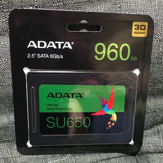 ADATA SU650シリーズ　960GB 海外版　未使用品　購入レシート同梱可(PCパーツ)