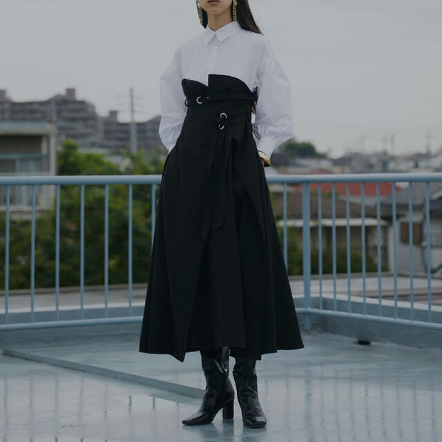 Mサイズ ブラック Ameri MILLEFEUILLE SHIRT DRESS