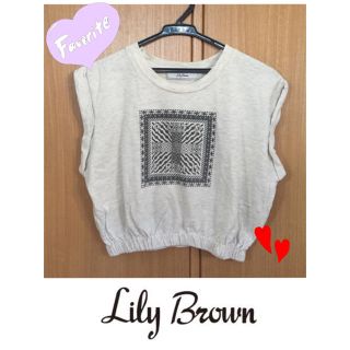 リリーブラウン(Lily Brown)のlilybrownプリントカットソー(Tシャツ(半袖/袖なし))