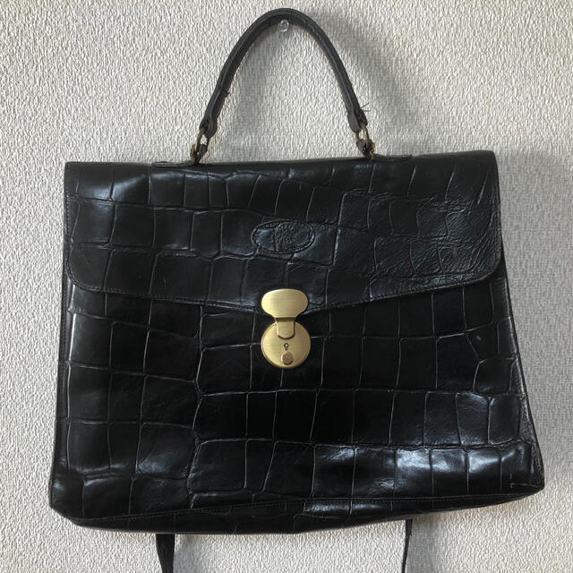 mulberry マルベリー　ビジネスバッグ　クロコ型押し