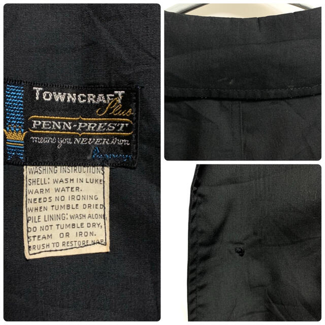 海外古着 ヴィンテージ ステンカラーコート ライナー付き ブラック メンズのジャケット/アウター(ステンカラーコート)の商品写真