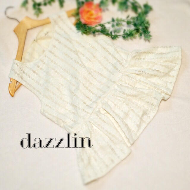 dazzlin(ダズリン)のダズリン ストライプ レース ペプラム レディースのトップス(カットソー(半袖/袖なし))の商品写真