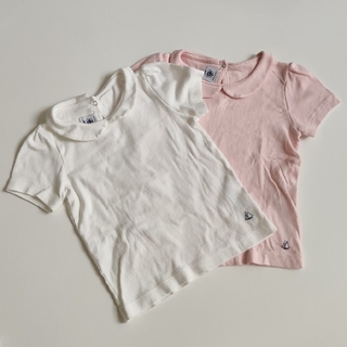 プチバトー(PETIT BATEAU)のPETIT BATEAU プチバトー 襟付き半袖Tシャツ 100(Tシャツ/カットソー)