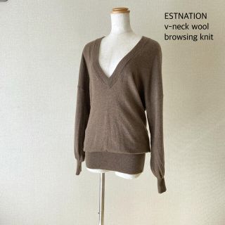 エストネーション(ESTNATION)のESTNATION エストネーション　Ｖネックブラウジングウールセーター(ニット/セーター)