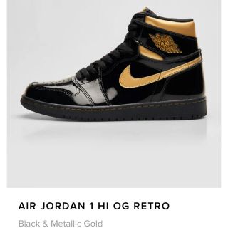 ナイキ(NIKE)のNIKE AIR JORDAN1 OG BLACK GOLD 黒 ゴールド(スニーカー)