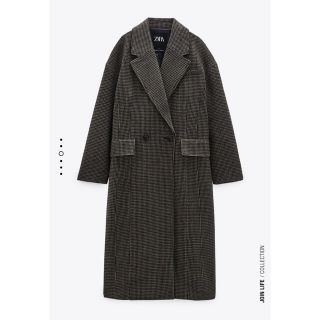 ザラ(ZARA)のウールミックス ハウンドトゥースコート(ロングコート)