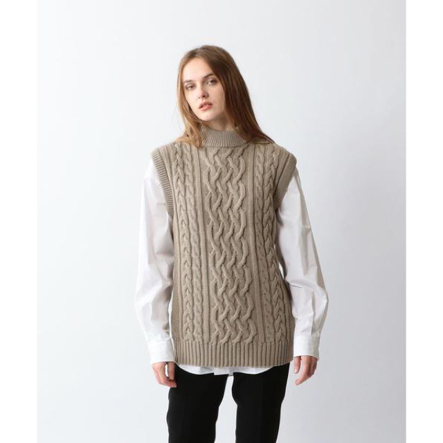 steven alan(スティーブンアラン)のSteven Alan WOOL CABLE KNIT VEST/ベスト レディースのトップス(ニット/セーター)の商品写真