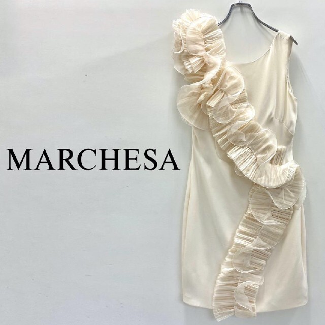 上質で快適 MARCHESA 高級シルクドレスワンピース シルク100