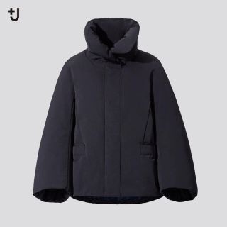 ジルサンダー(Jil Sander)のユニクロ +J  ジルサンダー  ハイブリッドダウンジャケット　ネイビー　Ｌ(ダウンジャケット)