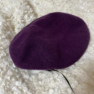 ローリーズファーム(LOWRYS FARM)のベレー帽　パープル　紫　革　パイピング　帽子(ハンチング/ベレー帽)