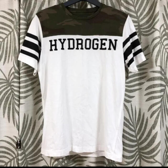 HYDROGEN(ハイドロゲン)の美品です！ハイドロゲン　ロゴ入り半袖Tシャツ　カモフラ柄 メンズのトップス(Tシャツ/カットソー(半袖/袖なし))の商品写真