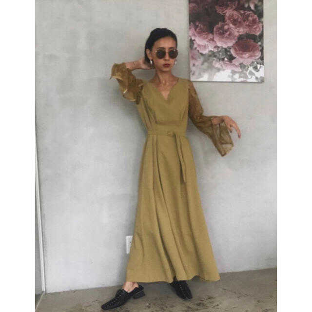 Ameri vintage　レースフレアリファインドレス